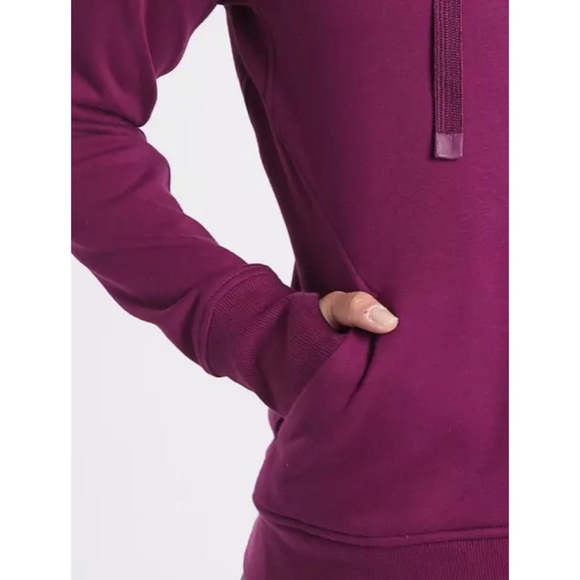 Athleta Triumph Hoodie Sweatshirt Jacket Velvet Plum Sz XS - Picture 3 of 12